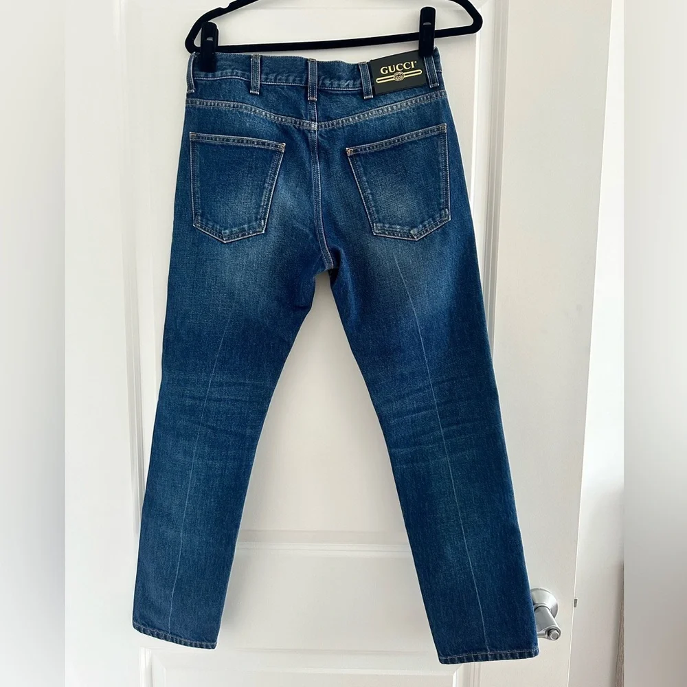 Gucci Slim Men's Jeans in Faded Blue Denim